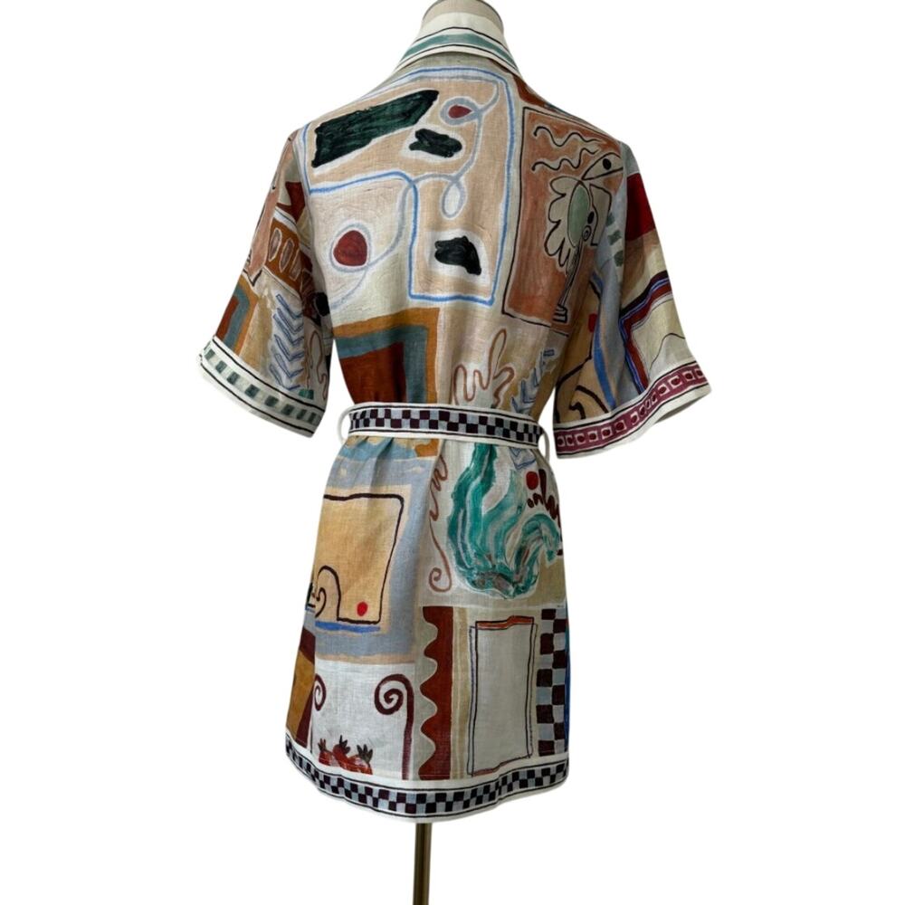 ALEMAIS Michelle Linen Mini Shirtdress - Picture 6 of 8